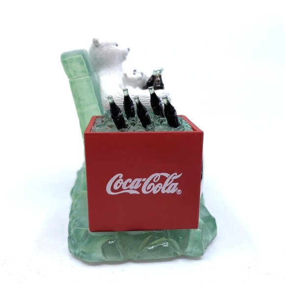 2003 Coca-Cola Mini Clock Polar Bear w/Cubs & Cooler CCM89 Tested Working 377 - Picture 6 of 16